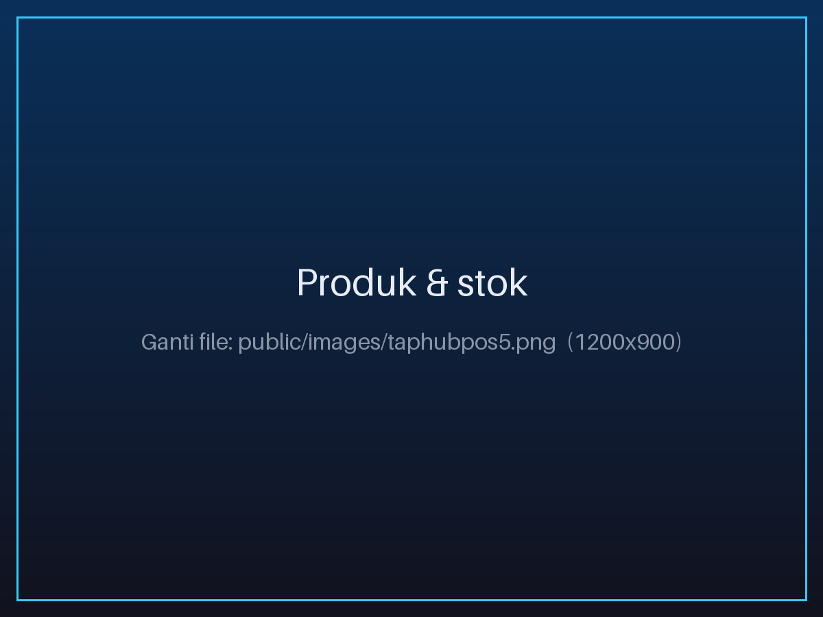 Ringkasan stok barang dan peringatan stok hampir habis di TapPOS