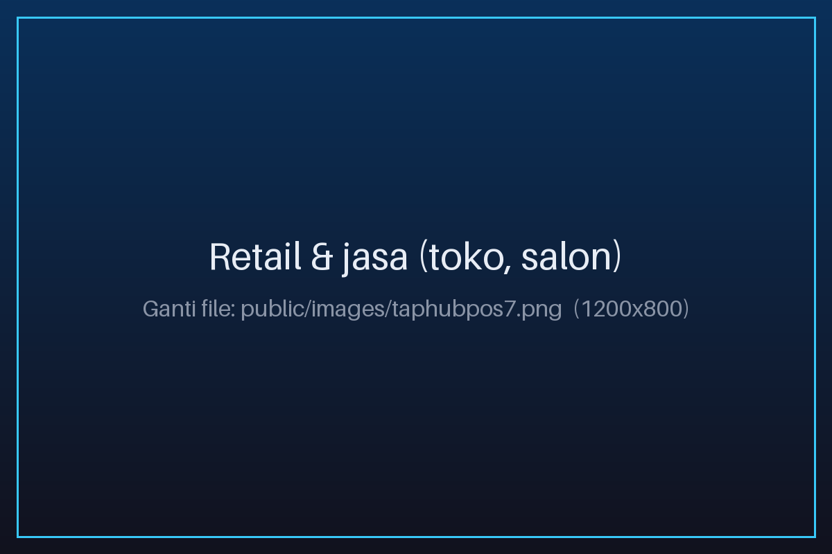 Pemilik toko retail memeriksa stok dengan TapPOS di laptop